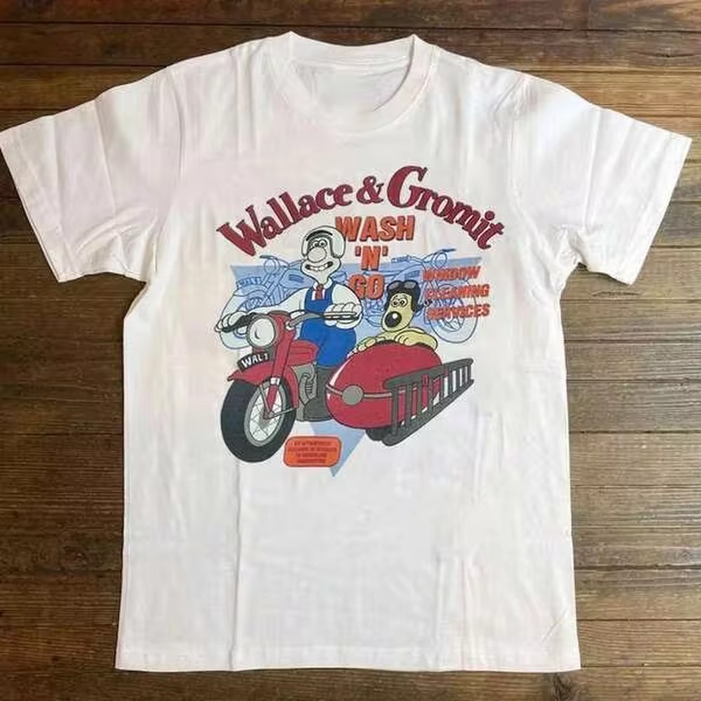 Graphic Tee Oversized - Vintage Wallace & Gromit Grafik-T-Shirt Retro