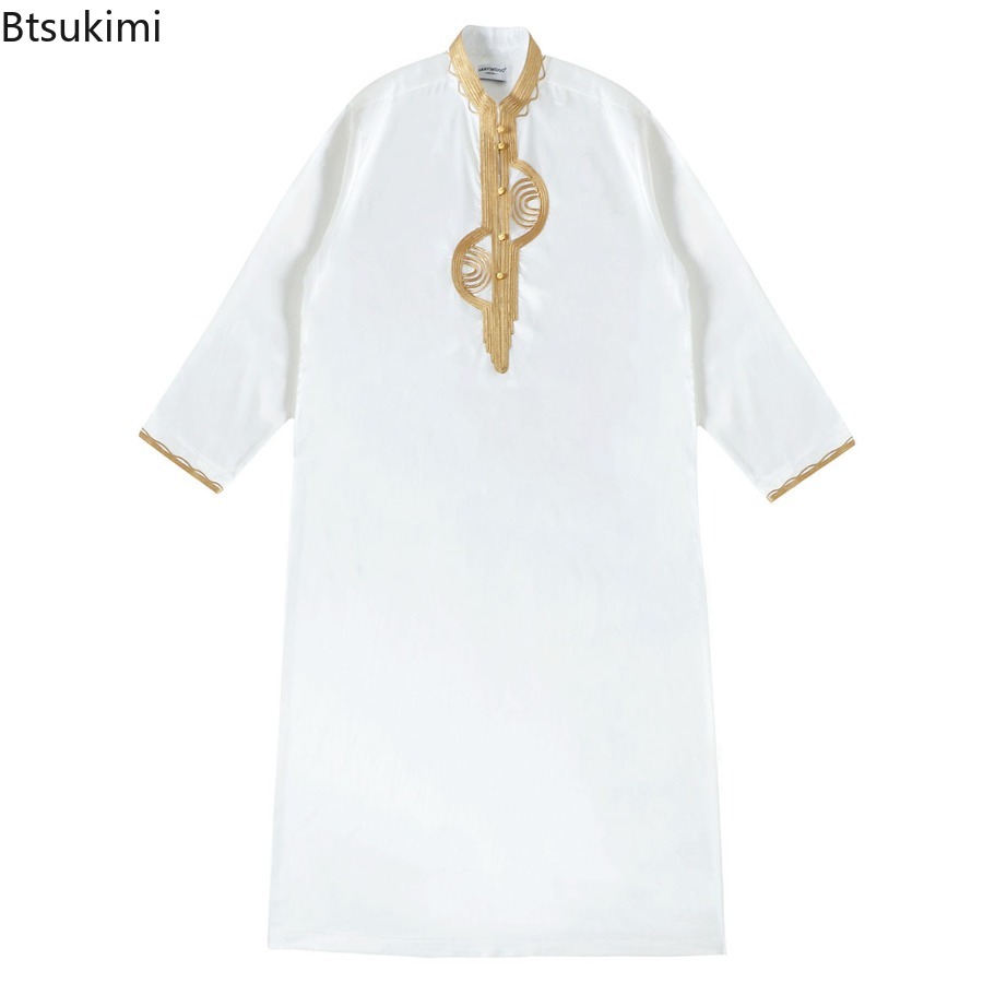 Men'S Fashion Kurta - Nahost Muslimische Männerkleidung Lose Kaftan Langarm-Robe