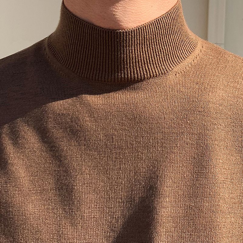 Turtleneck Sweater Men - Halber Rollkragenpullover für Herren, langärmeliger, trendiger