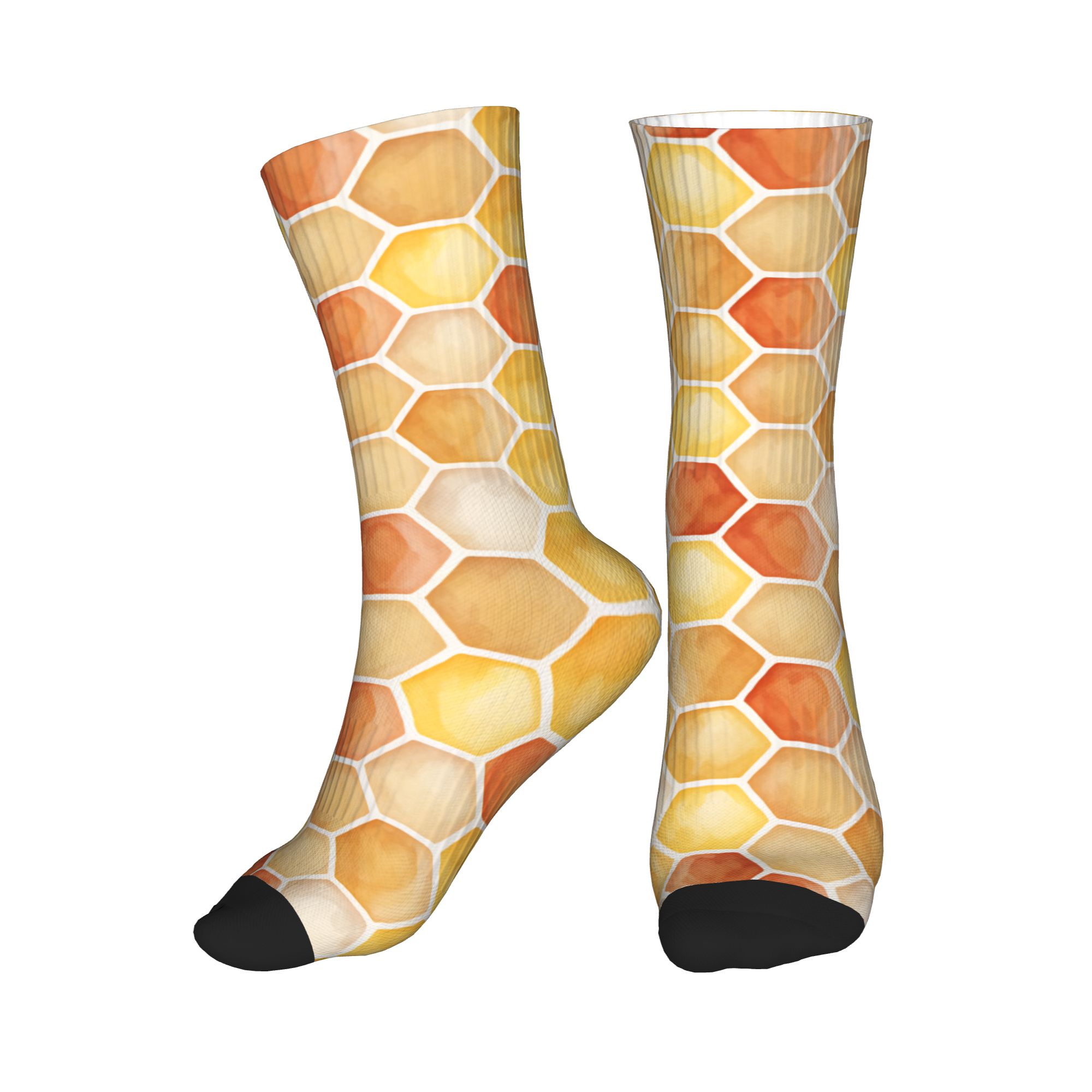 Mens Fashion Dress - Warme Sonnenuntergangs-Aquarell-Wabensocken für Herren und Damen,