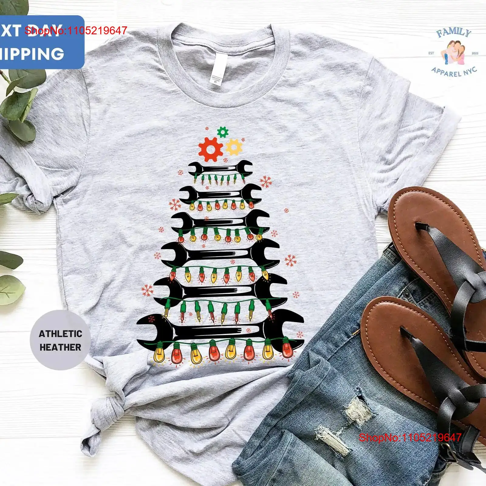 Men'S Fashion Garage - Wrench Christmas Tree T-Shirt, cool für