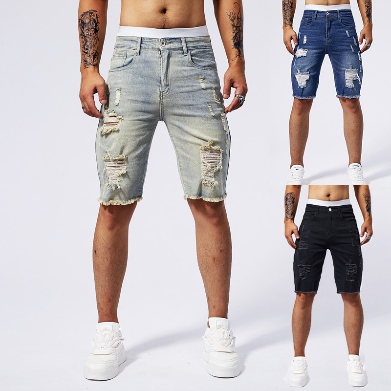 Men Fashion Jeans - 2025 sommer Neue männer Zerrissene Denim