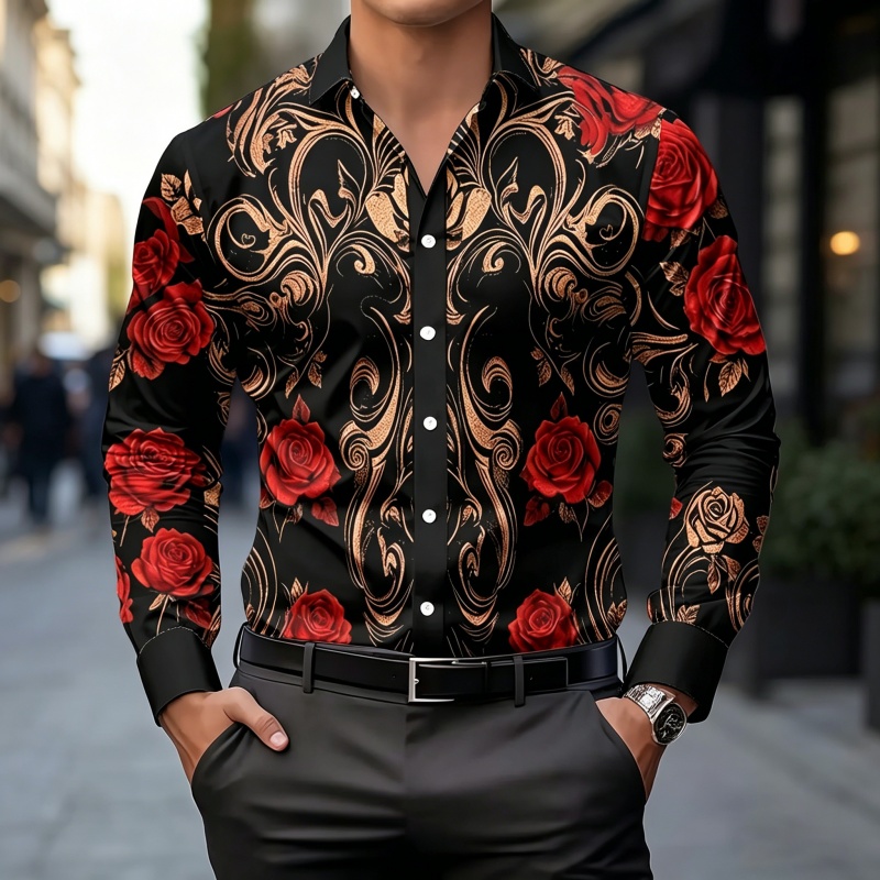 Fashion Mens Shirt - 2026 Neues Herrenhemd: Modisches bedrucktes Hemd