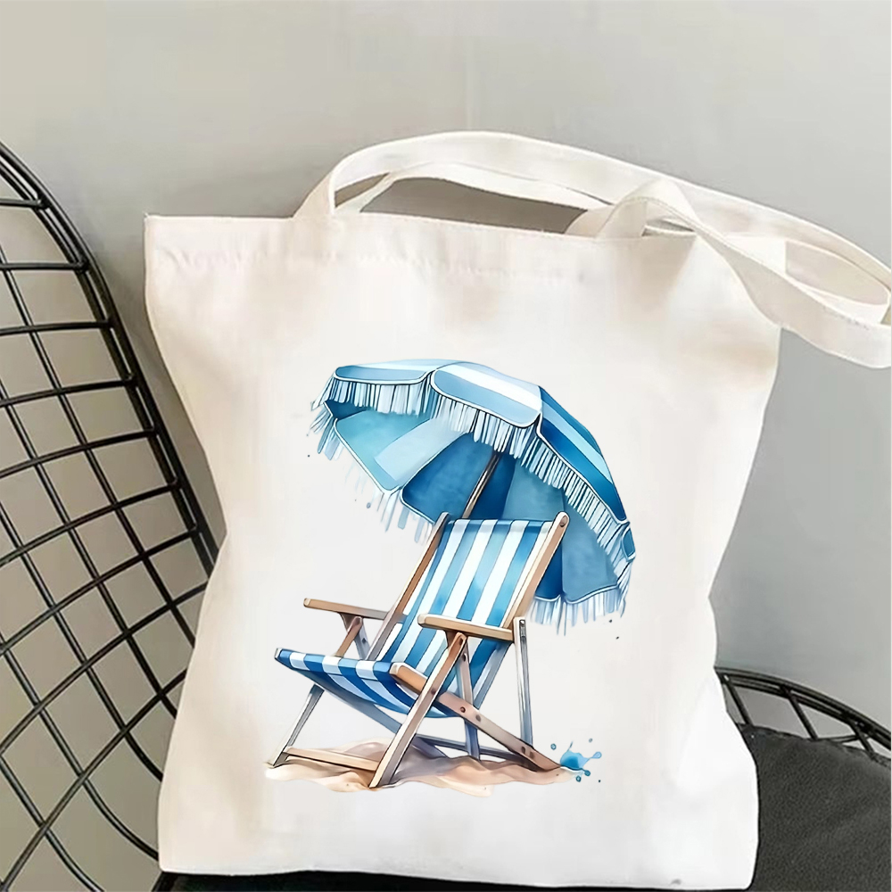 Men'S Fashion Umbrella - Aquarell-Strandstuhl- und Sonnenschirm-Print-Canvas-Tragetasche für Damen und