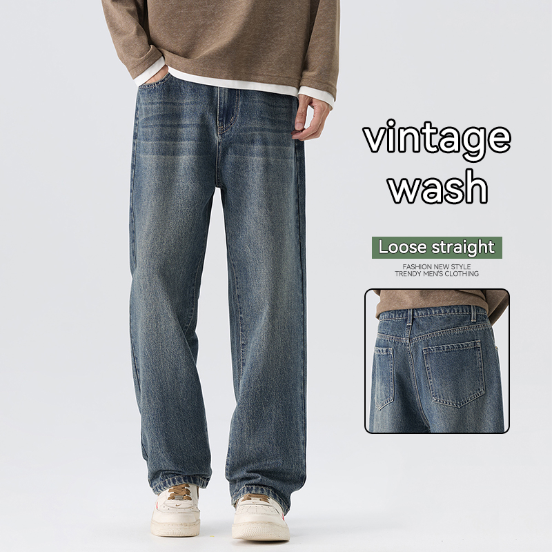 Men'S Fashion Nova Jeans - Vintage Wash Jeans für Herren, Herbst