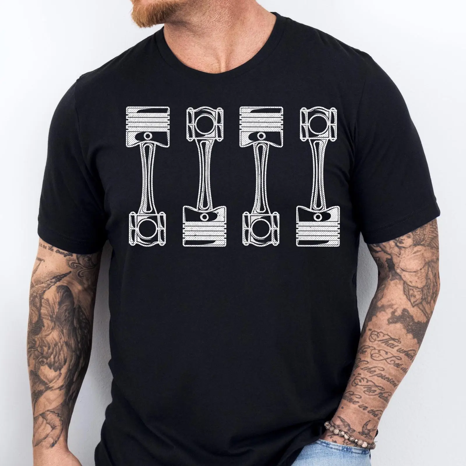 Men'S Fashion Garage - T-Shirt mit Auto-Motorenkolben, für Kfz-Mechaniker, Rennsport-Liebhaber,