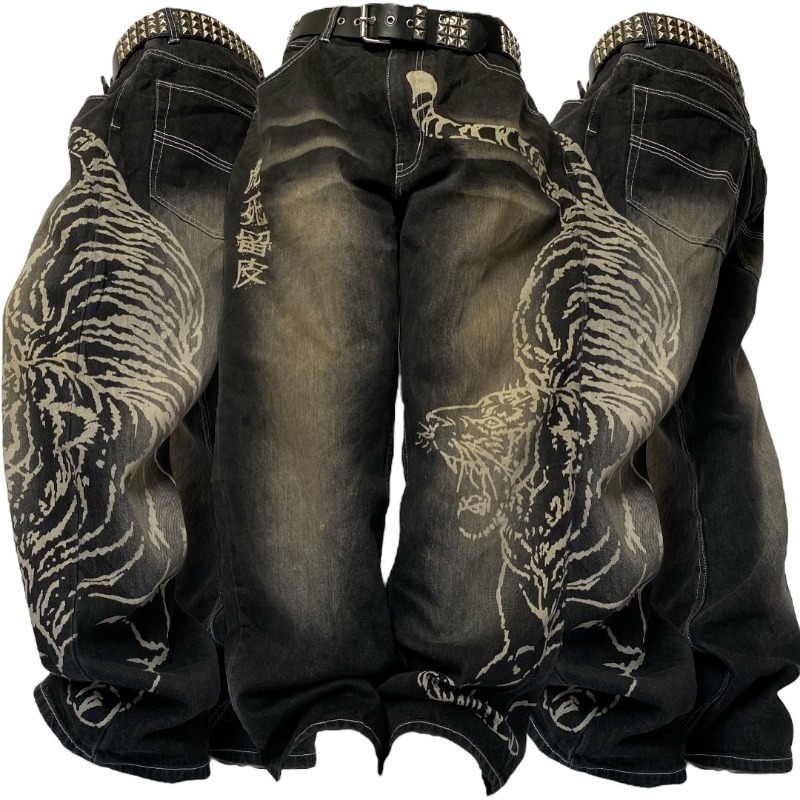 Men'S Fashion Nova Jeans - 2025 mode Neue Übergroßen Muster Druck