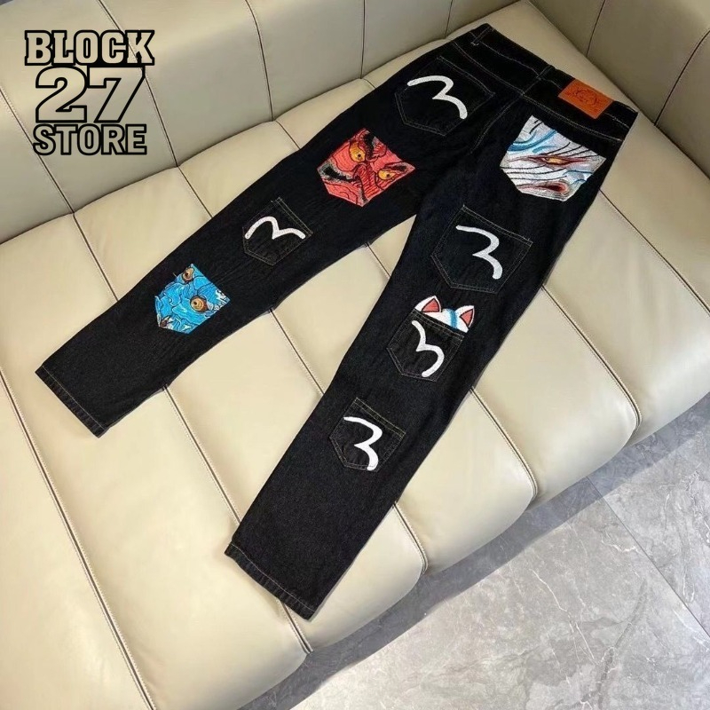 Men'S Fashion Nova Jeans - Herren Jeans Harajuku Glück Gott Drucken