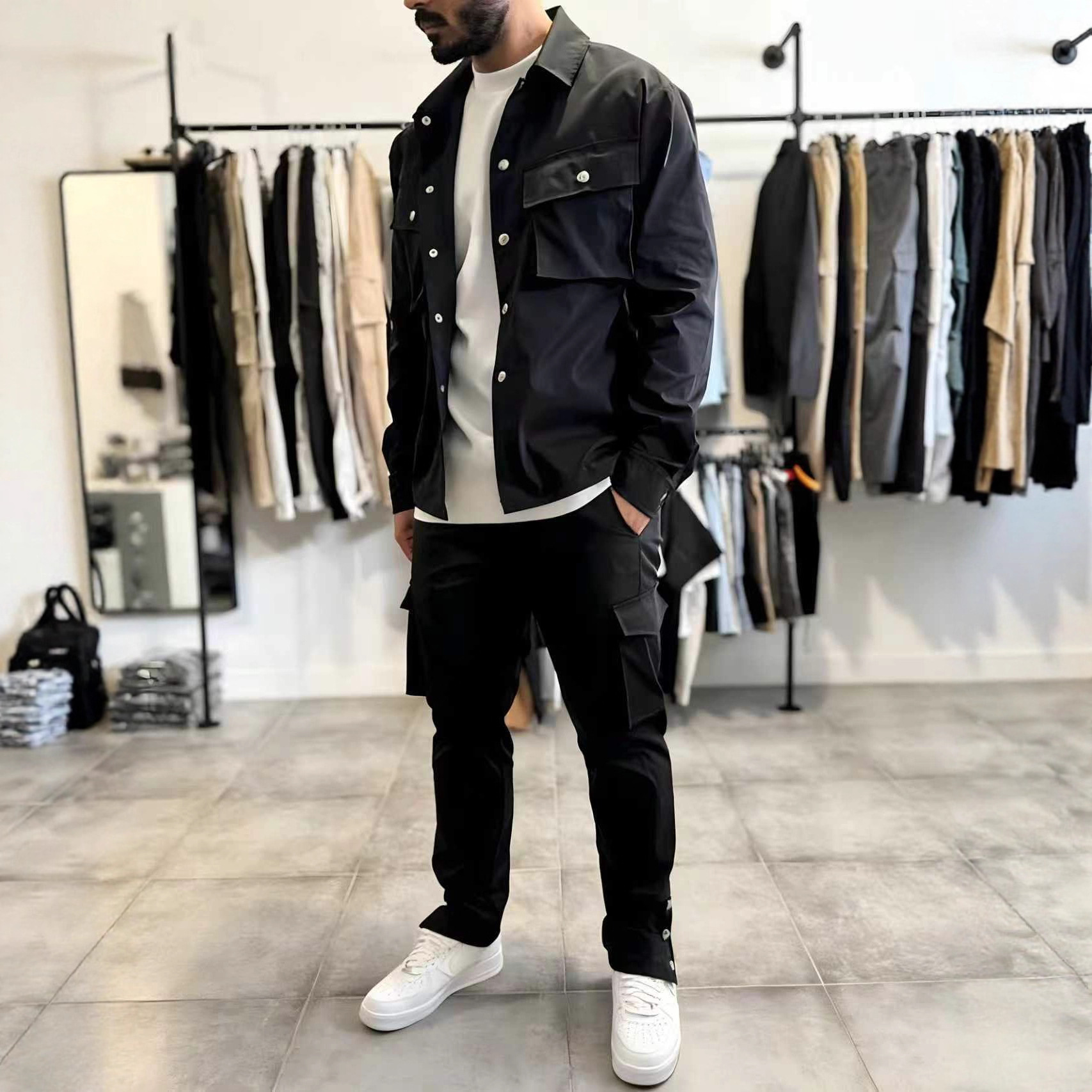 Men'S Fashion Zipper Jacket - Modische Herren Freizeitjacke mit Mehreren Taschen