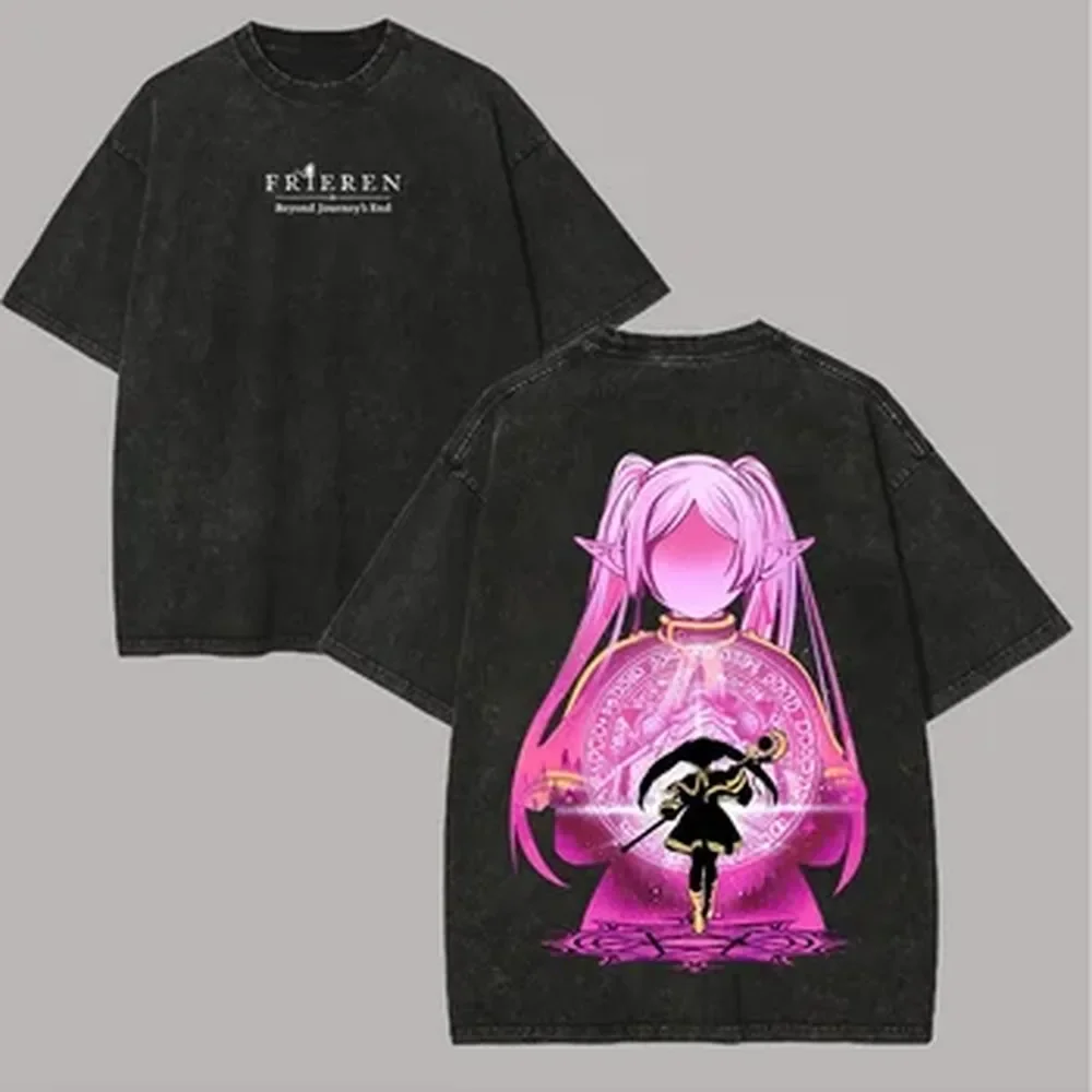 Graphic Tee Oversized - Anime Cute Frieren Grafik-T-Shirt für Männer