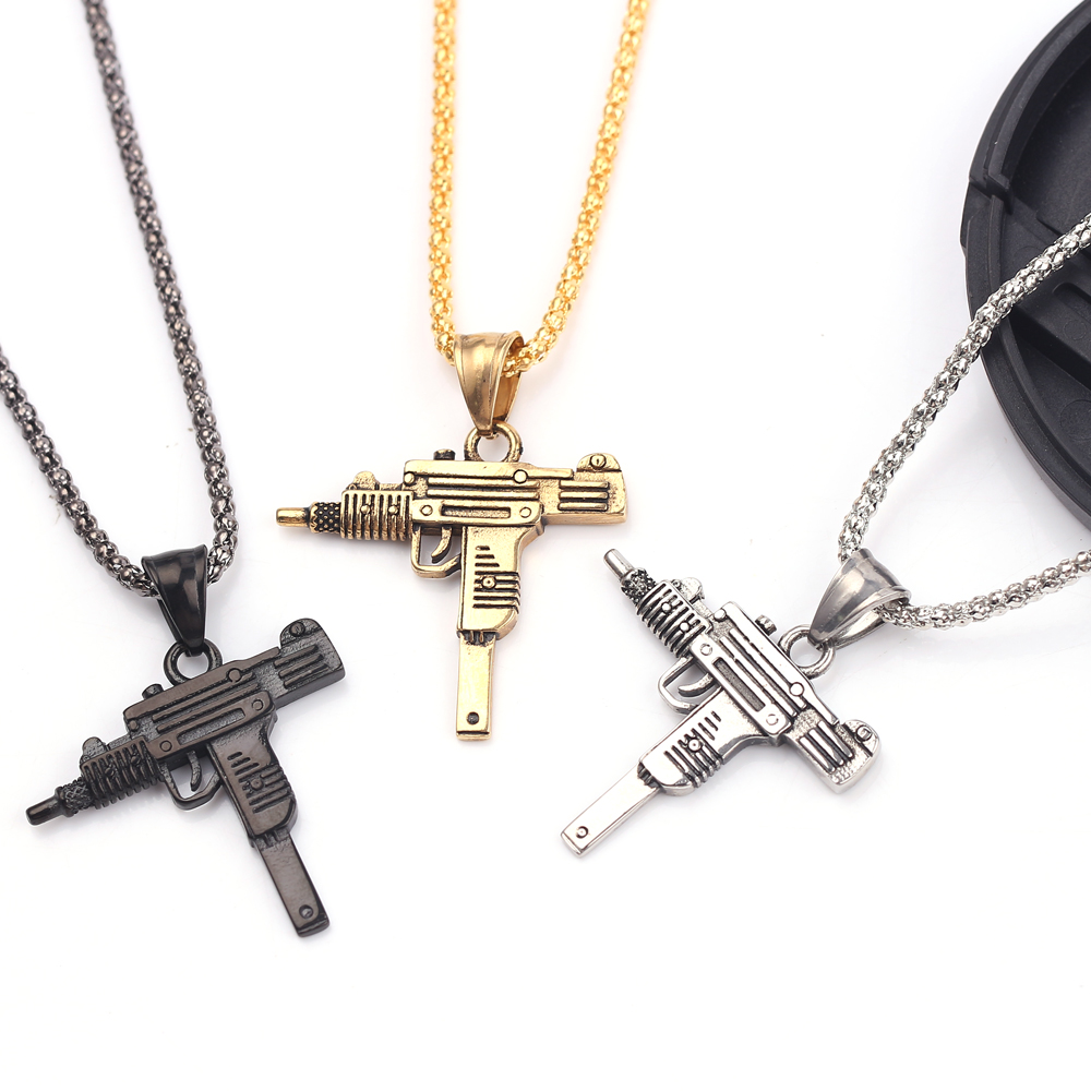 Punk Uzi Pistolen-Maschinengew – Men'S Fashion Necklaces Bewertung und Preis