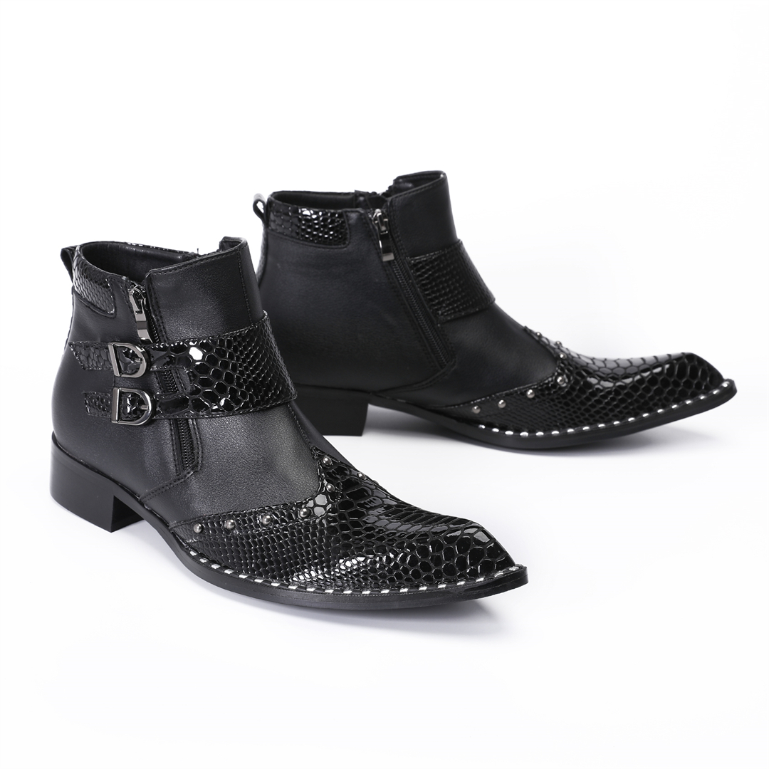 Modische Nieten-Stiefeletten m – Mens Fashion Dress Bewertung und Preis