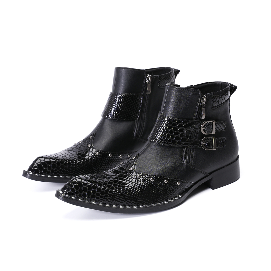 Modische Nieten-Stiefeletten m – Mens Fashion Dress Bewertung und Preis