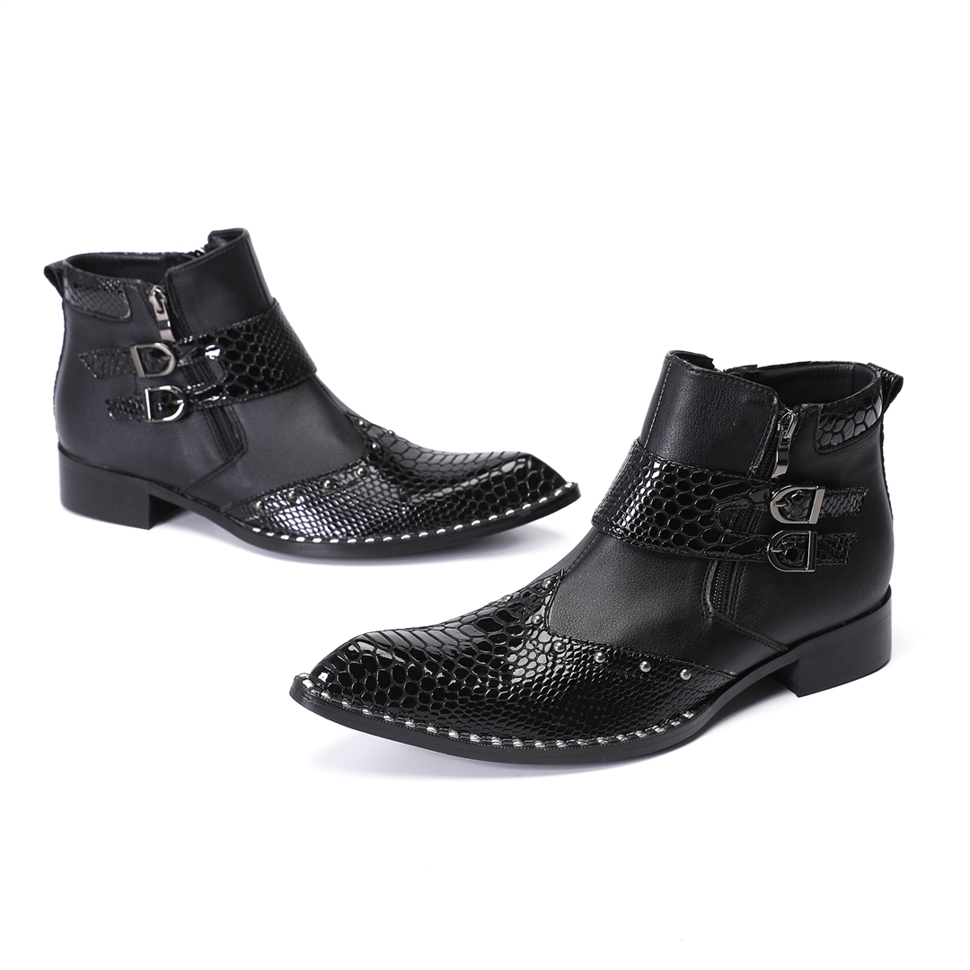 Modische Nieten-Stiefeletten m – Mens Fashion Dress Bewertung und Preis
