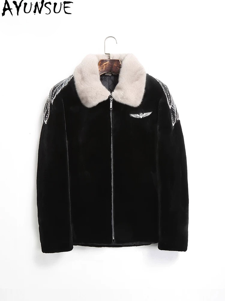 AYUSNUE Natürlicher Nerzmantel – Men'S Fashion Zipper Jacket Bewertung und Preis