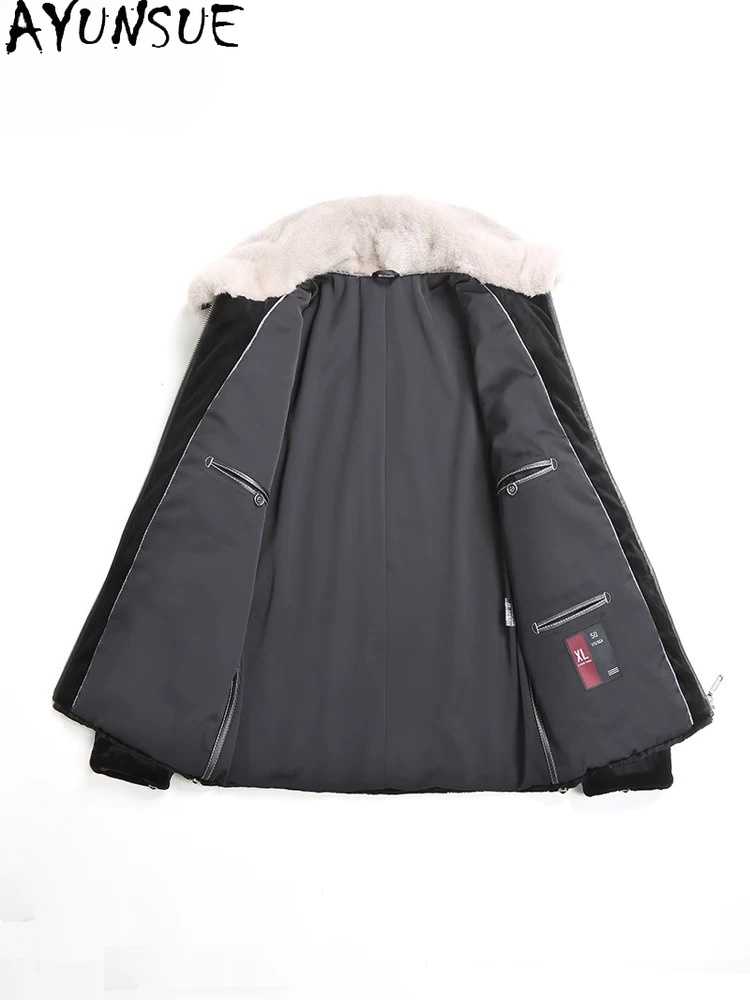 AYUSNUE Natürlicher Nerzmantel – Men'S Fashion Zipper Jacket Bewertung und Preis