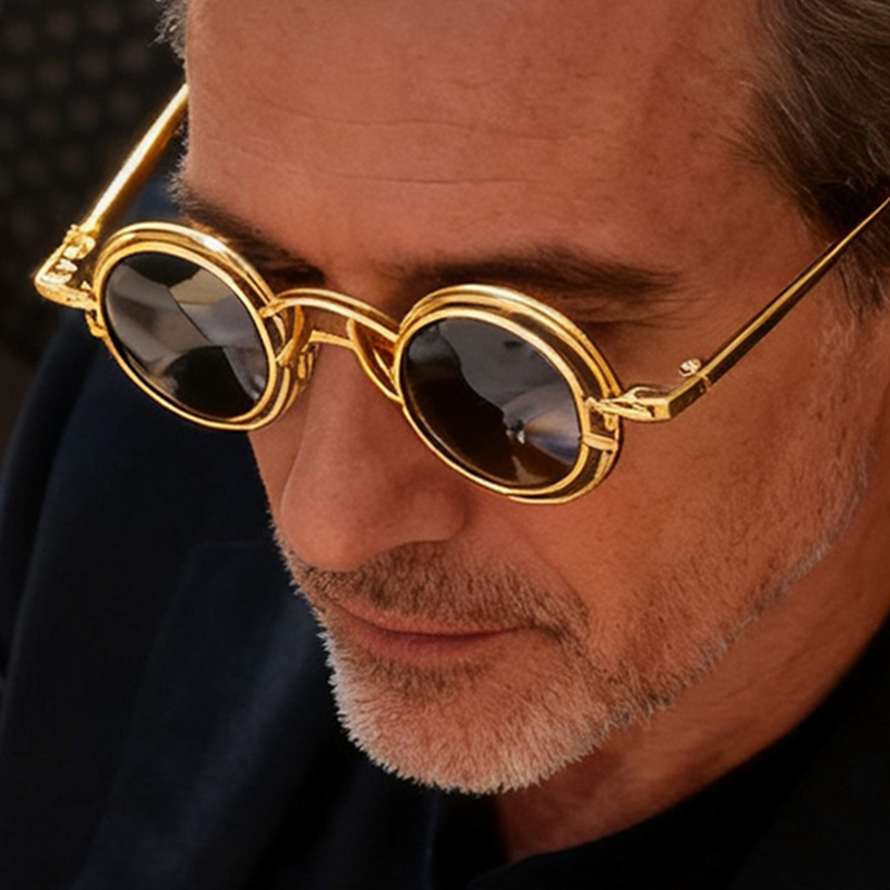Metall Rundheit Punk Sonnenbri – Fashion Men Vogue Bewertung und Preis