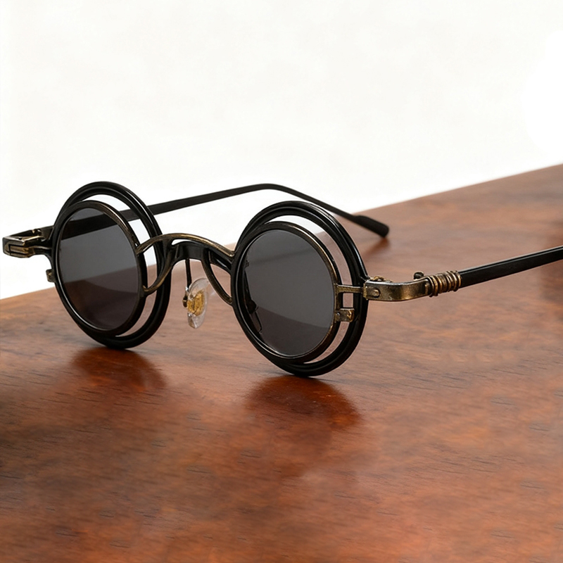 Metall Rundheit Punk Sonnenbri – Fashion Men Vogue Bewertung und Preis