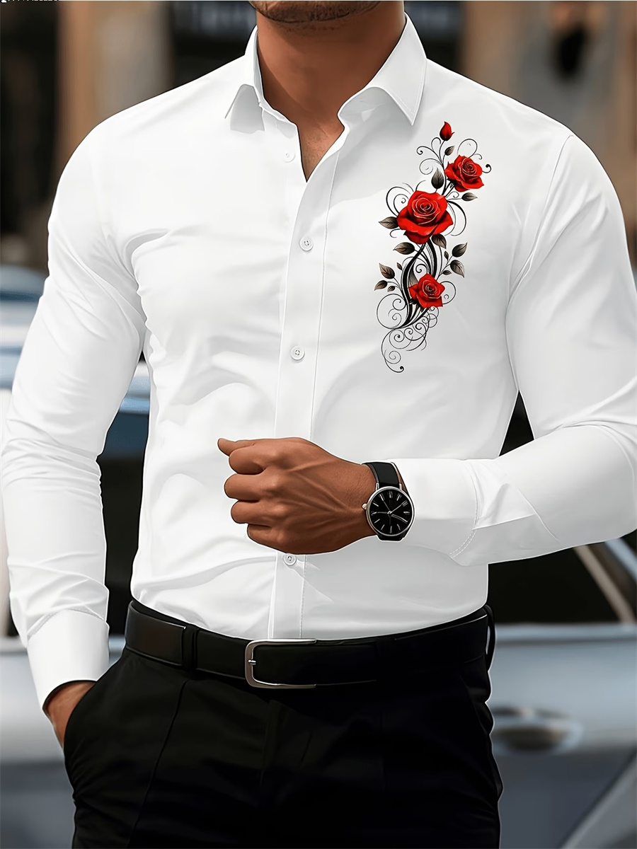 Herren Langarmhemd mit rotem R – Fashion Mens Shirt Bewertung und Preis
