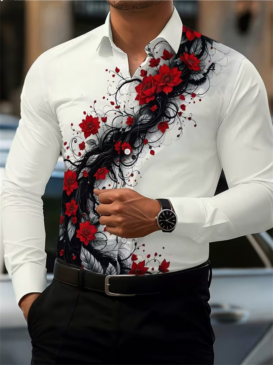 Herren Langarmhemd mit rotem R – Fashion Mens Shirt Bewertung und Preis