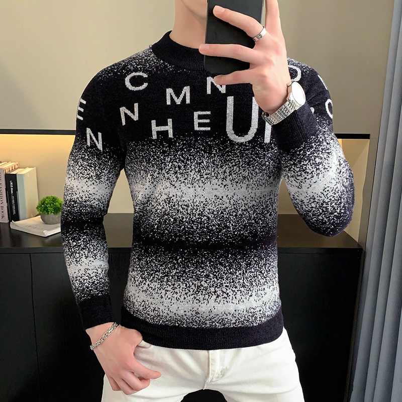 Koreanische Brief Jacquard Sam – Turtleneck Sweater Men Bewertung und Preis