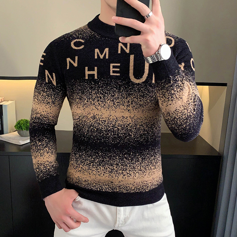 Koreanische Brief Jacquard Sam – Turtleneck Sweater Men Bewertung und Preis