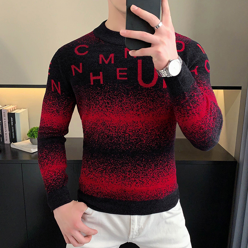 Koreanische Brief Jacquard Sam – Turtleneck Sweater Men Bewertung und Preis