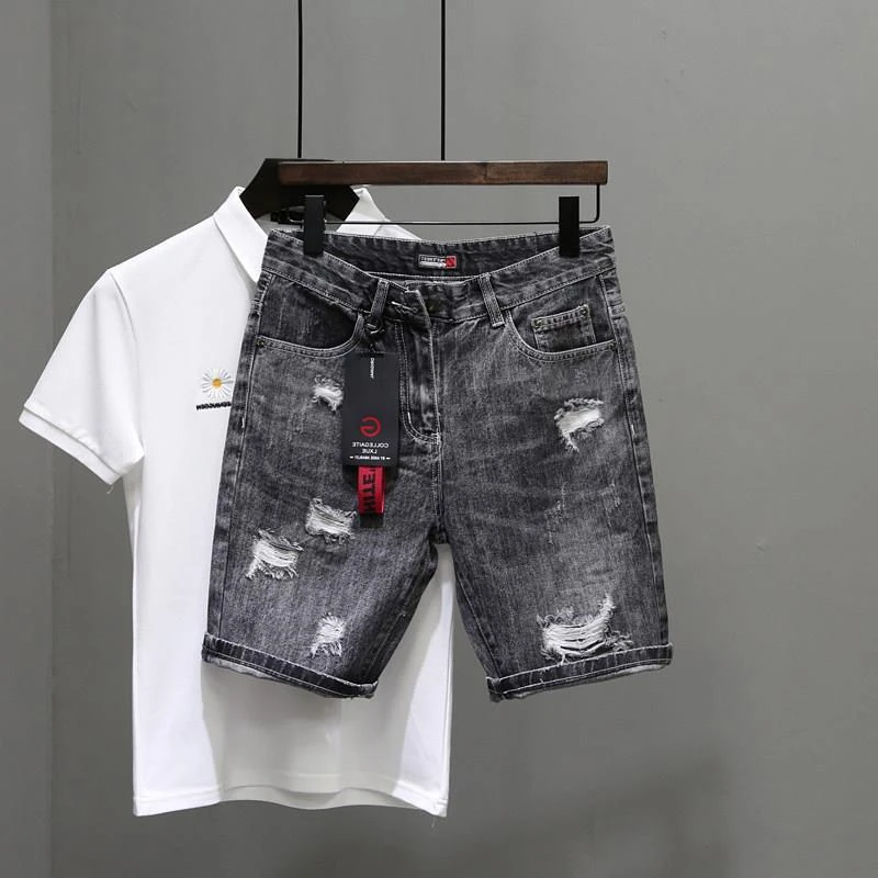Herren kurze Jeans Hosen schwa – Men Fashion Jeans Bewertung und Preis