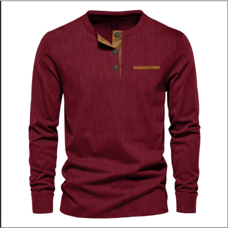 Herren-Cordhemd mit Henley-Aus – Quality Men'S Fashion Bewertung und Preis